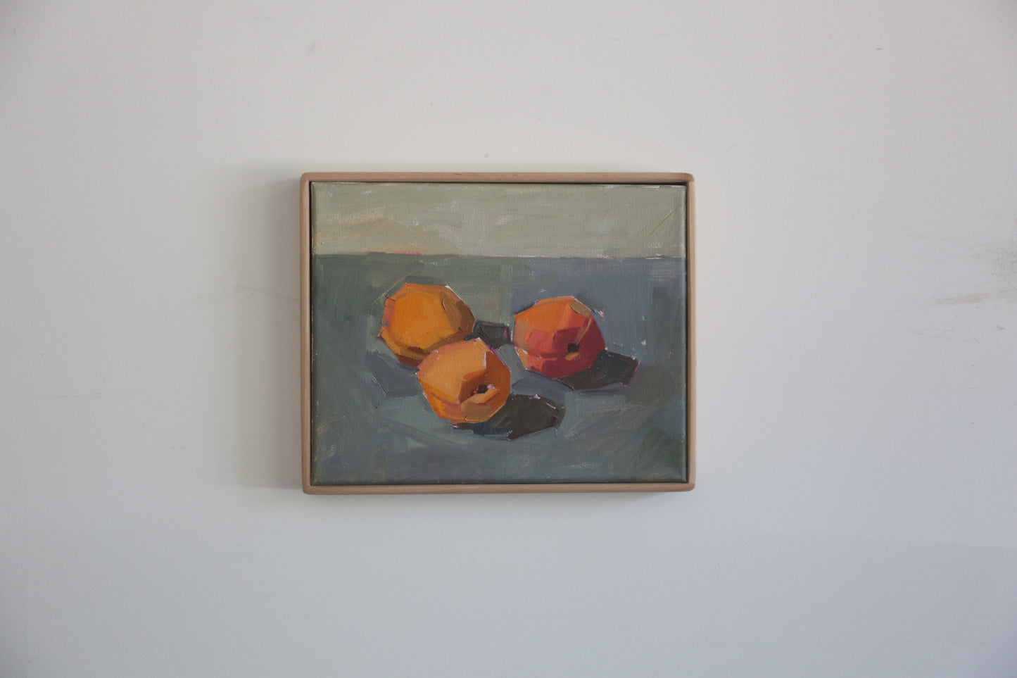 3 Peaches on Blue