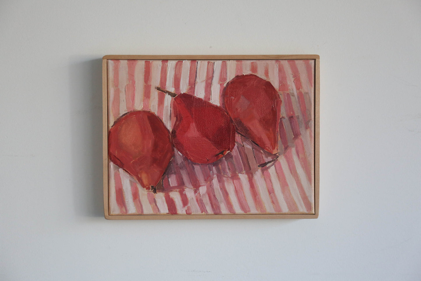 Red Pears on Stripes